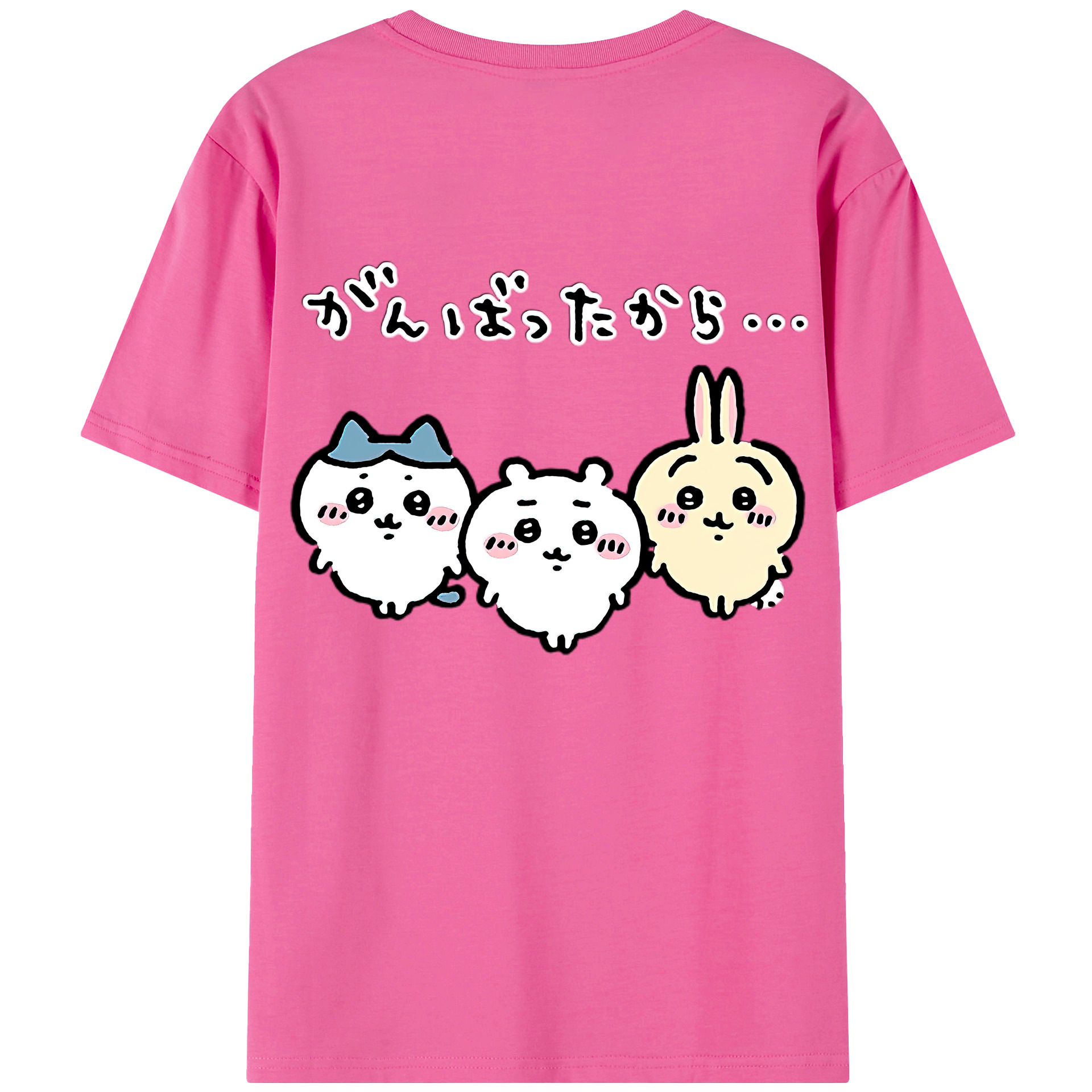 （画像用） ちいかわ ハチワレ Chii-kawa hachiware レディース半袖Tシャツ(バックプリント)